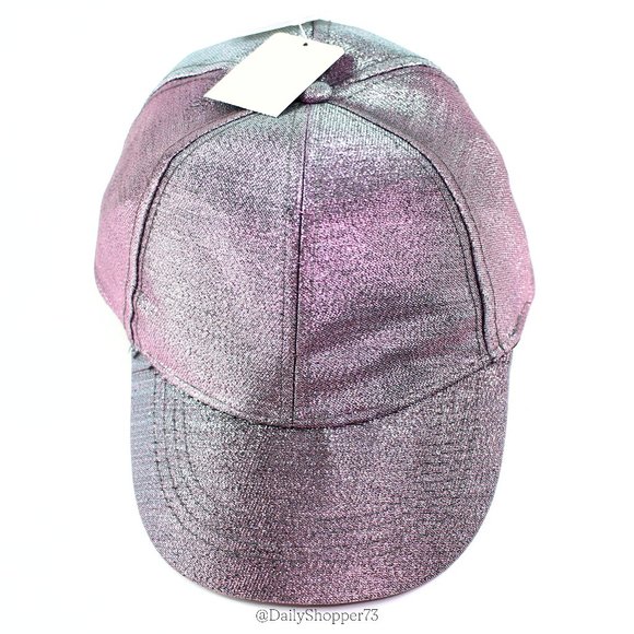 Primark Girls' Purple Blue Green Color Shift Glitter Woven Fabric Baseball Cap - Picture 1 of 7